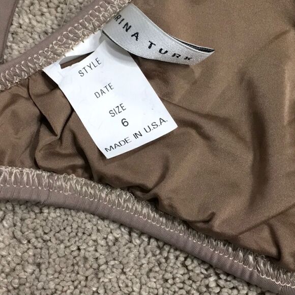 Trina Turk Crystal solid bikini top. Taupe… - Picture 6 of 6